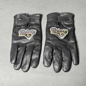 Leather NFL Gloves St LouisST Lou Rams Size XL Football
